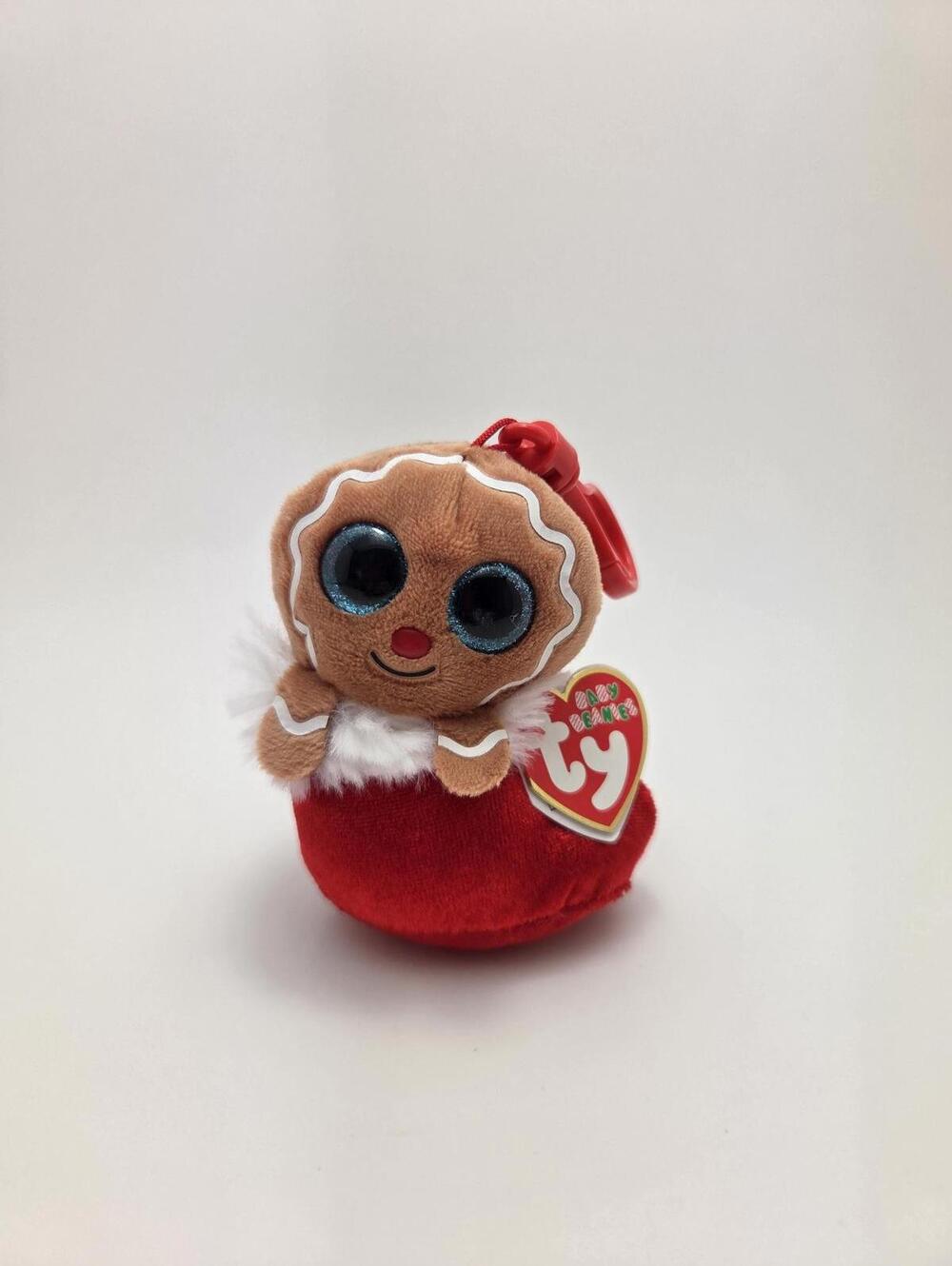 Ty Jingle Beanies “Jingly” the Gingerbread in Stocking (4 inch)